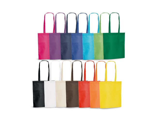 Sacola. Non-woven: 80 g/m. Termo-selado. Alas de 75 cm.     380 x 415