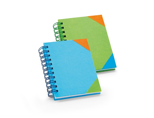 Caderno. Carto. 60 folhas pautadas brancas.     80 x 100 mm
