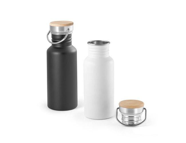 Squeeze. Ao inox. Tampa em bambu. Capacidade: 540 ml. Food grade.
