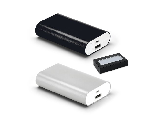 Bateria porttil. Alumnio. Bateria de ltio. Capacidade: 4.400 mAh. Te