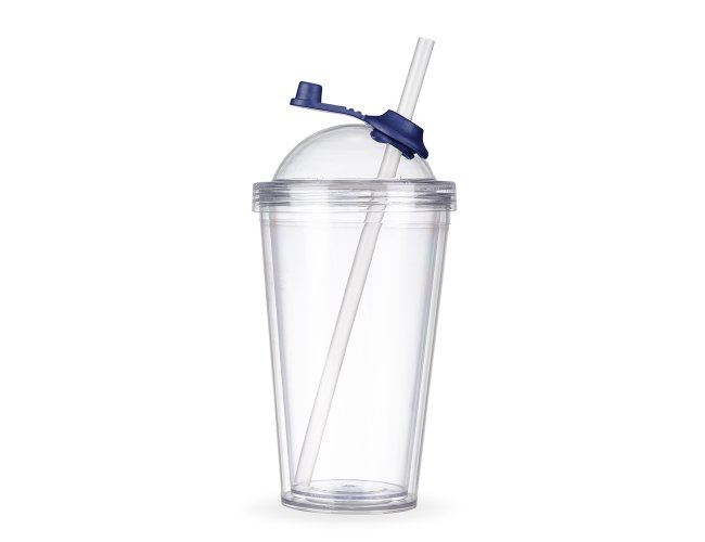 Copo de Acrlico 550ml com Suporte Canudo
