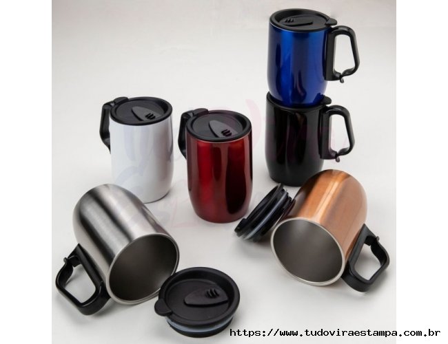 Caneca Inox Parede Dupla 400 ml
